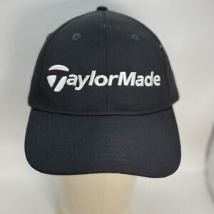 TaylorMade Hat Cap Strap Back Black Golf Mens One Size Polyester Outdoor Sports‎